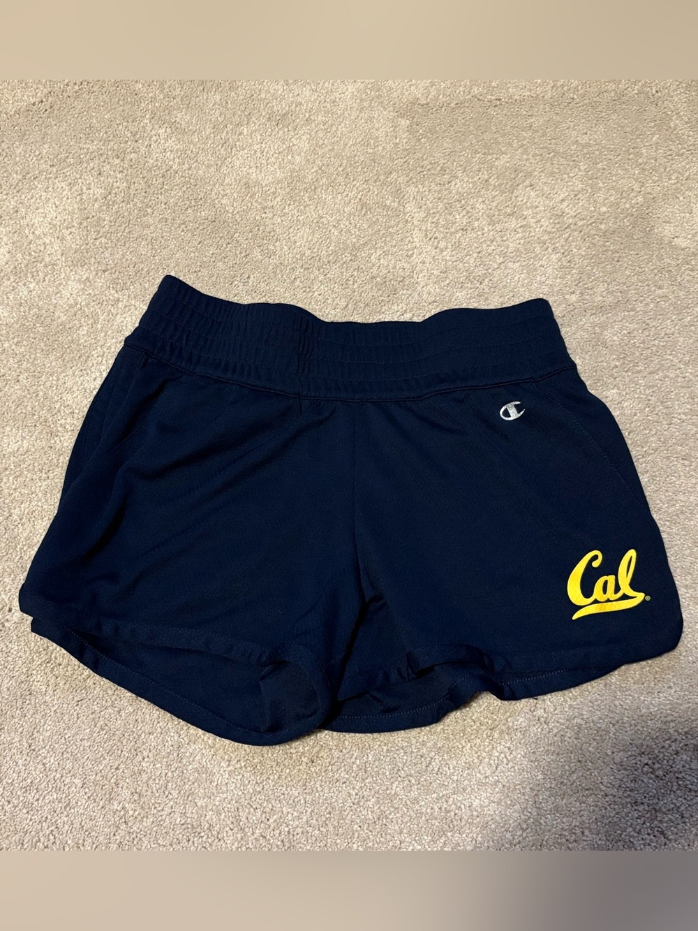 Navy Champion Cal UC Golden Bears Women’s athletic shorts w/ pockets size Small
